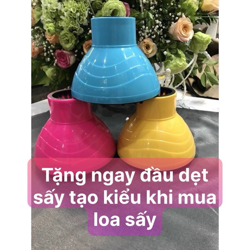 Đầu Chụp Máy Sấy Tóc Xoăn màu sắc - Loa sấy tóc xoăn sóng nước, xù mì, xoăn bóp gel, xoăn gợn