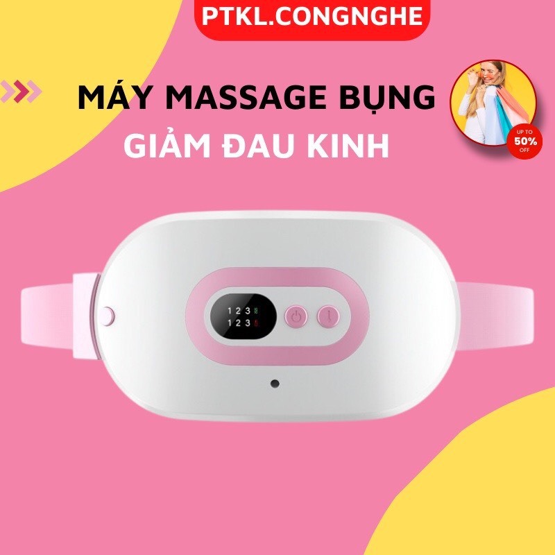 Máy massage chườm nóng bụng có đai đeo, hỗ trợ giảm đau lưng