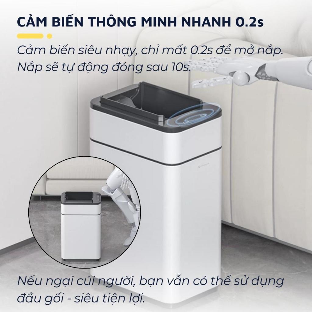 Thùng rác thông minh cảm ứng tự động đóng mở DandiHome - pin sạc Micro usb