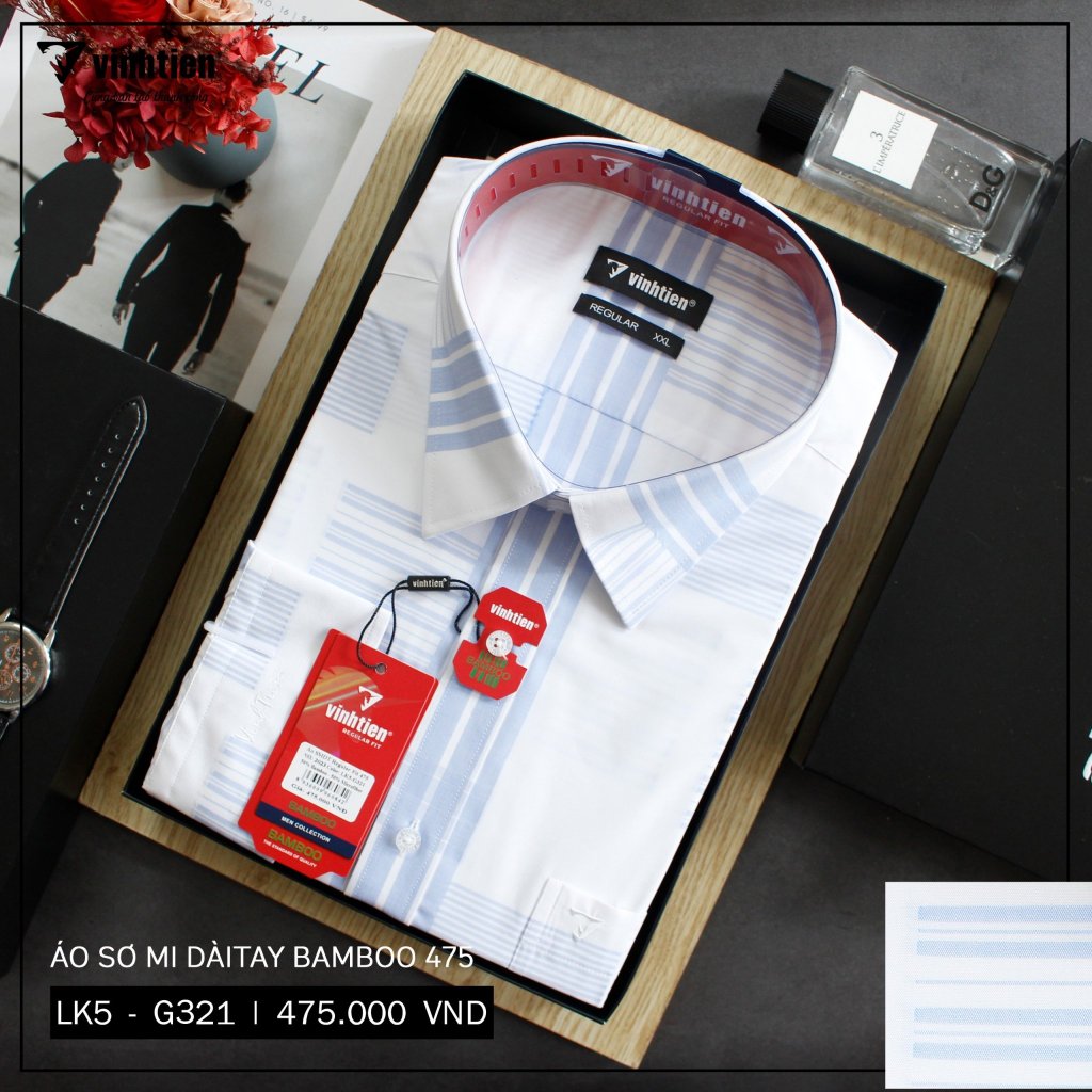 Áo Sơ Mi Dài Tay Caro Bamboo Regular Fit 475 Vĩnh Tiến - Nhiều Màu