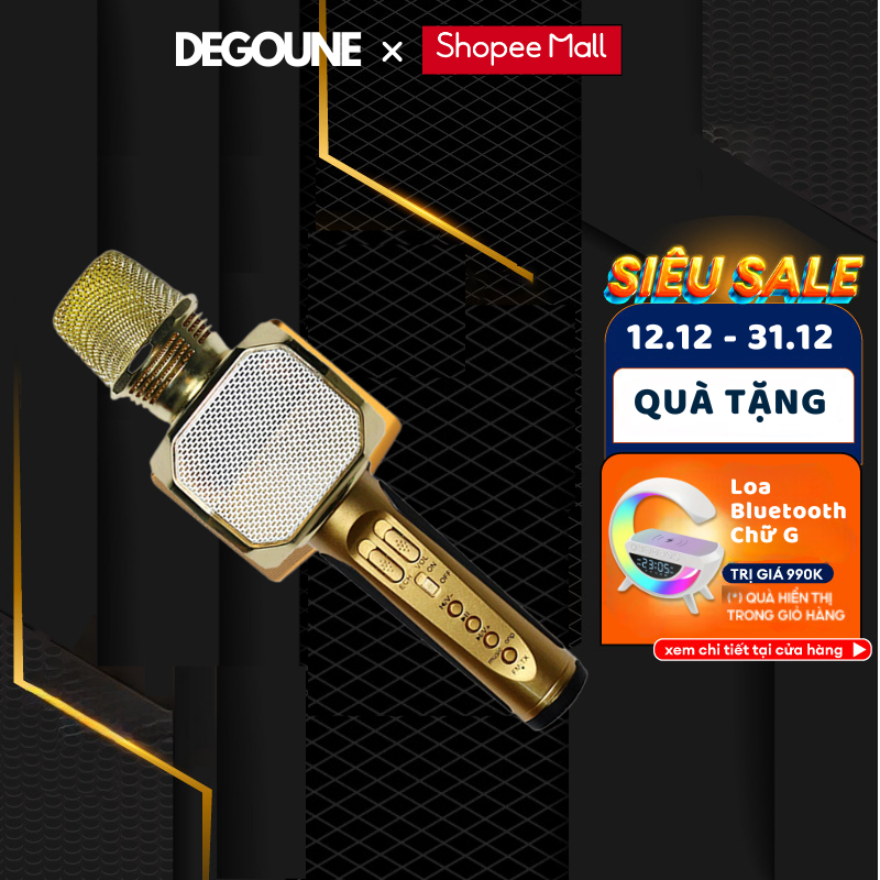 Micro Karaoke Không Dây Bluetooth SD 10 DEGOUNE Chính Hãng Hút Âm Tốt, Hát Karaoke, Nâng Tone, Lọc Âm, Chống Nhiễu