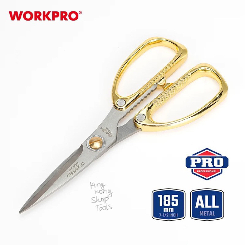 Kéo cắt gia dụng 7 inch thép không gỉ cáng vàng (hàng tốt) WORKPRO WP214022