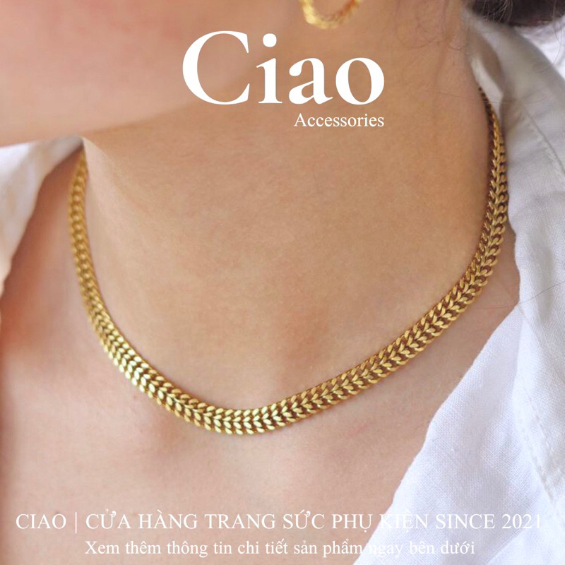 Vòng cổ/ Vòng tay titan không gỉ thiết kế trendy mới lạ Nalie Ciao