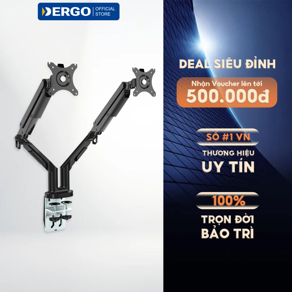 Giá Treo Màn Hình Tay Đỡ Màn Hình Đôi 17-32 Inch - Flexispot MA8D