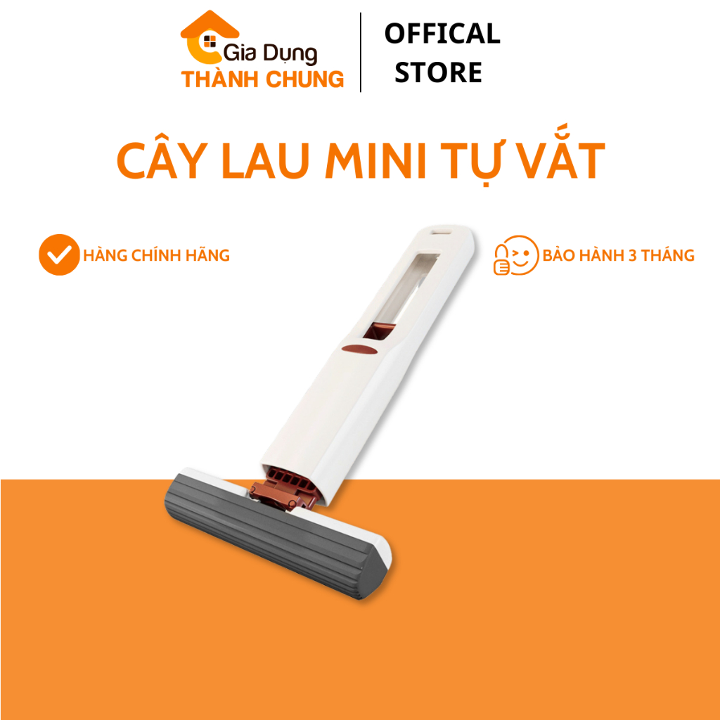 Cây Lau Kính Tự Vắt Mini Gấp Gọn, Lau Vệ Sinh Bàn Bếp, Mút Bọt Biển Thấm Hút Tốt Tiện Lợi GDTC