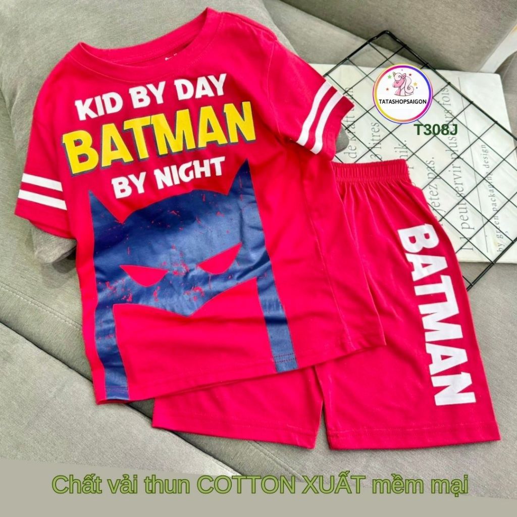 Đồ Bộ Cho Bé Trai 11-40 Kg Cotton Chính Phẩm In Hoạt Hình Hot Trend Mềm Mịn Mát  Set Quần Áo Trẻ Em 1-12 Tuổi T308
