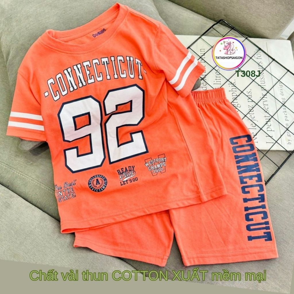 Bộ đùi bé trai size đại phong cách thể thao chất cotton mát mùa hè T308