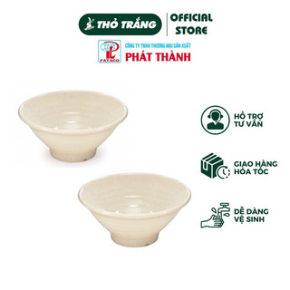 Tô vân đá trắng, đen đít nhọn miệng loe xoắn nhựa melamin cao cấp Fataco, dùng đựng phở, bún, chè