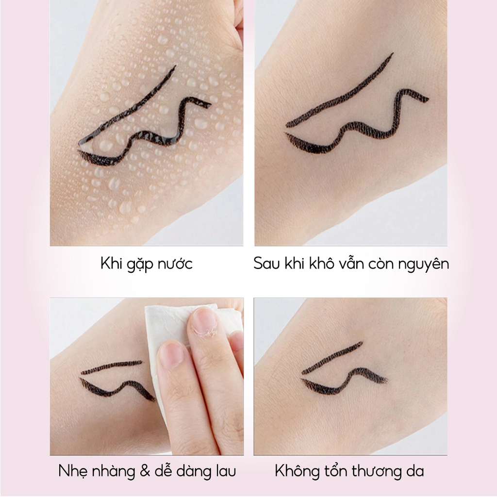 Bút kẻ mắt nước lâu trôi Hàn Quốc Super Twim Merry Monde thuần chay, nét mảnh, cây Eyeliner kẻ mi mắt dưới có nhiều màu.