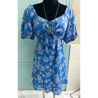 Đầm hoa xanh vnxk