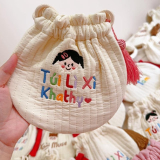   Thêu Tên  Túi lì xì đeo chéo thêu tên theo yêu cầu Túi xách cho bé đi chơi Tết đựng bao lì xì tỏi 