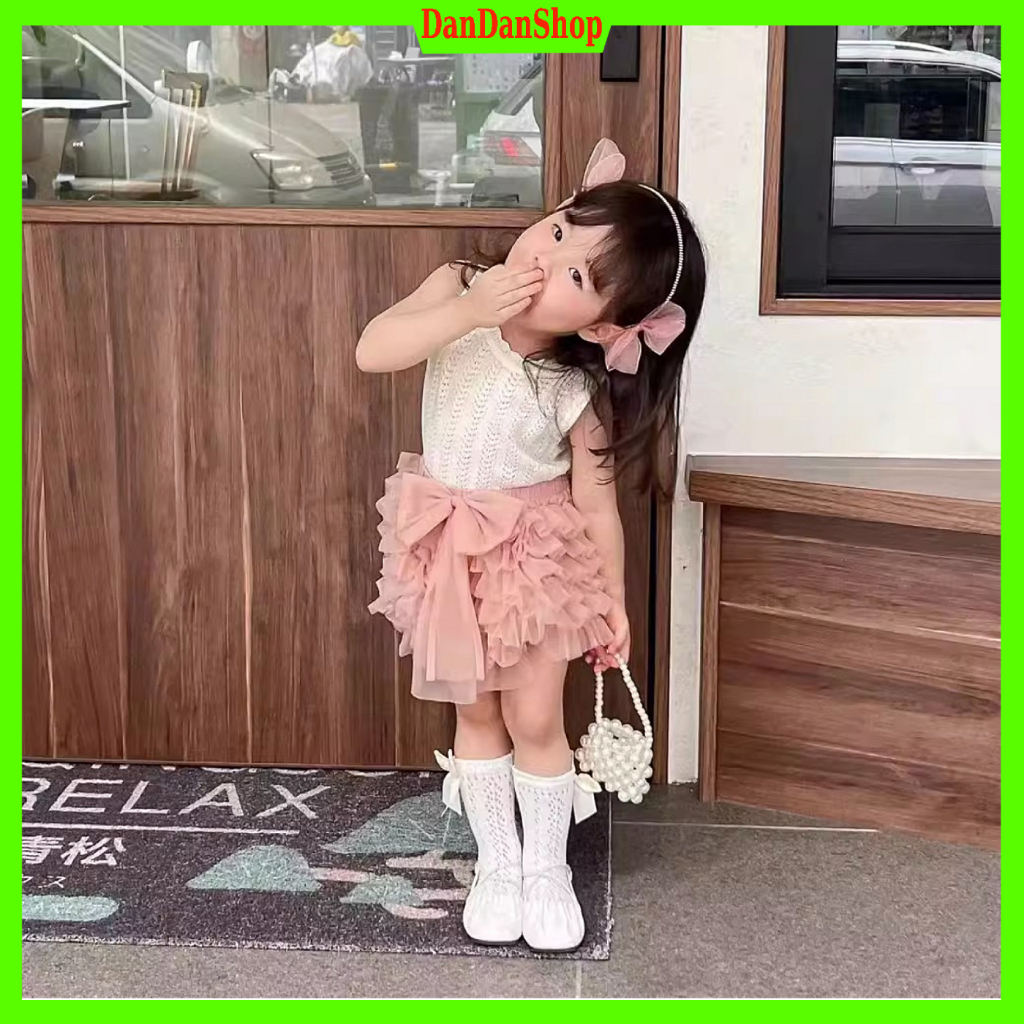 Đồ bé gái Set đồ Áo ren 2 lớp cùng Chân váy có lót quần bảo hộ phong cách Hàn quốc sang xịn siêu sành điệu cho bé yêu