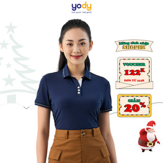 [SALE 50%] Áo polo YODY nữ coolmax tay ngắn có cổ chất vải bền co giãn tốt thấm hút nhanh APN3516