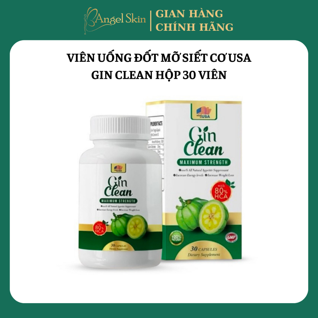Viên Uống Hỗ Trợ Đốt Mỡ, Siết Cơ Gin Clean Mỹ - Hộp 30 Viên