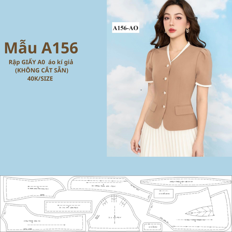 RẬP GIẤY A0 ÁO A156 (KHÔNG CẮT SẴN)