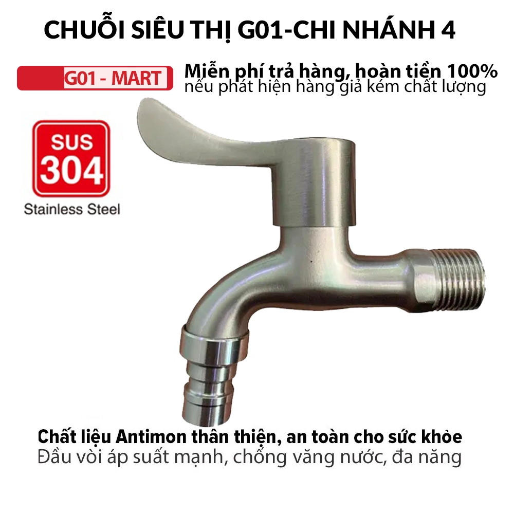 Vòi nước tay gạt và vòi hồ, vòi nước inox thiết kế tiêu chuẩn và dễ dàng tháo lắp G01