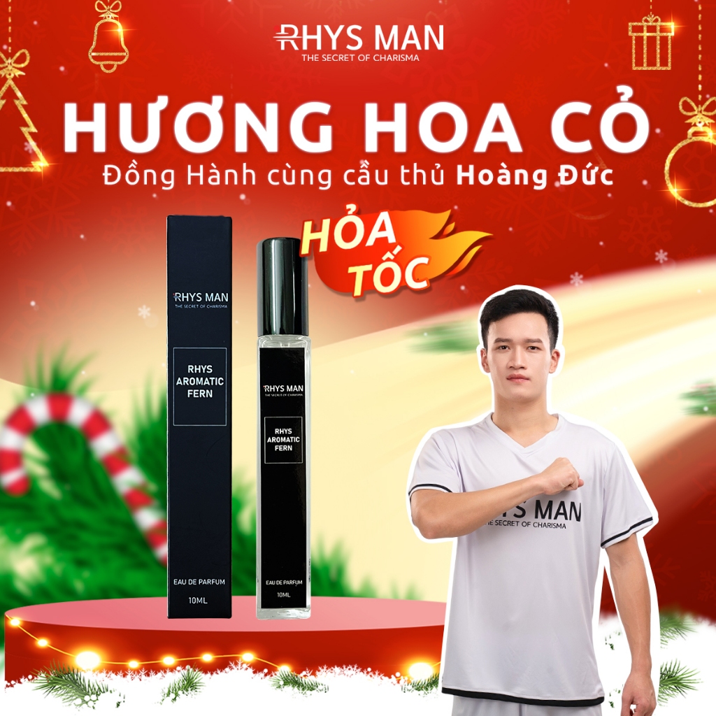 Nước hoa Unisex RHYS MAN Rhys Aromatic Fern hương hoa cỏ lãng mạn, ngọt ngào 10ml