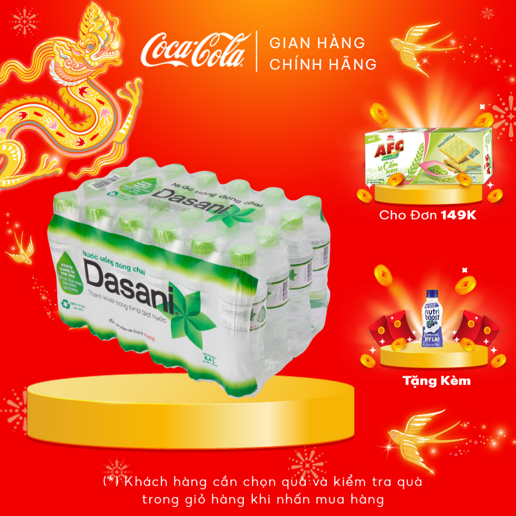 Lốc 24 chai Nước suối Dasani 24x350ml