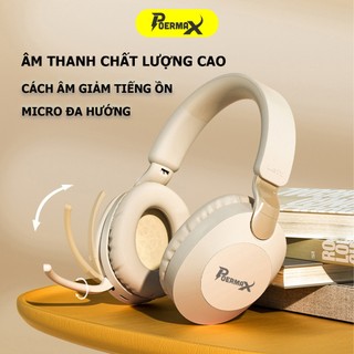 Tai nghe bluetooth chụp tai có míc Poermax B2 pin sử dụng 8 tiếng, gập gọn và điều chỉnh đa hướng, vòm tai rộng 40mm