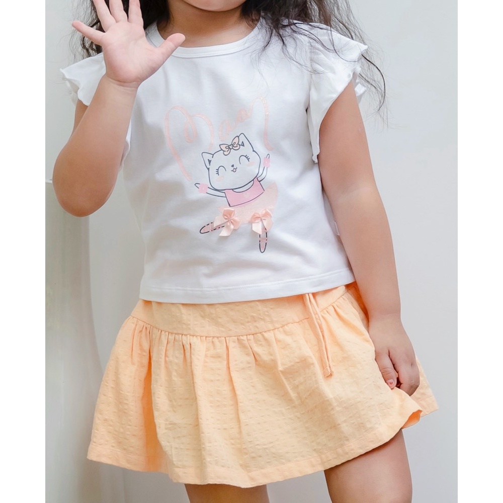 Áo kiểu bé gái, áo kiểu bé gái tay cánh tiên in hình dễ thương cho bé từ 1 tuổi - 7 tuổi Baa Baby B-GT-AT36N