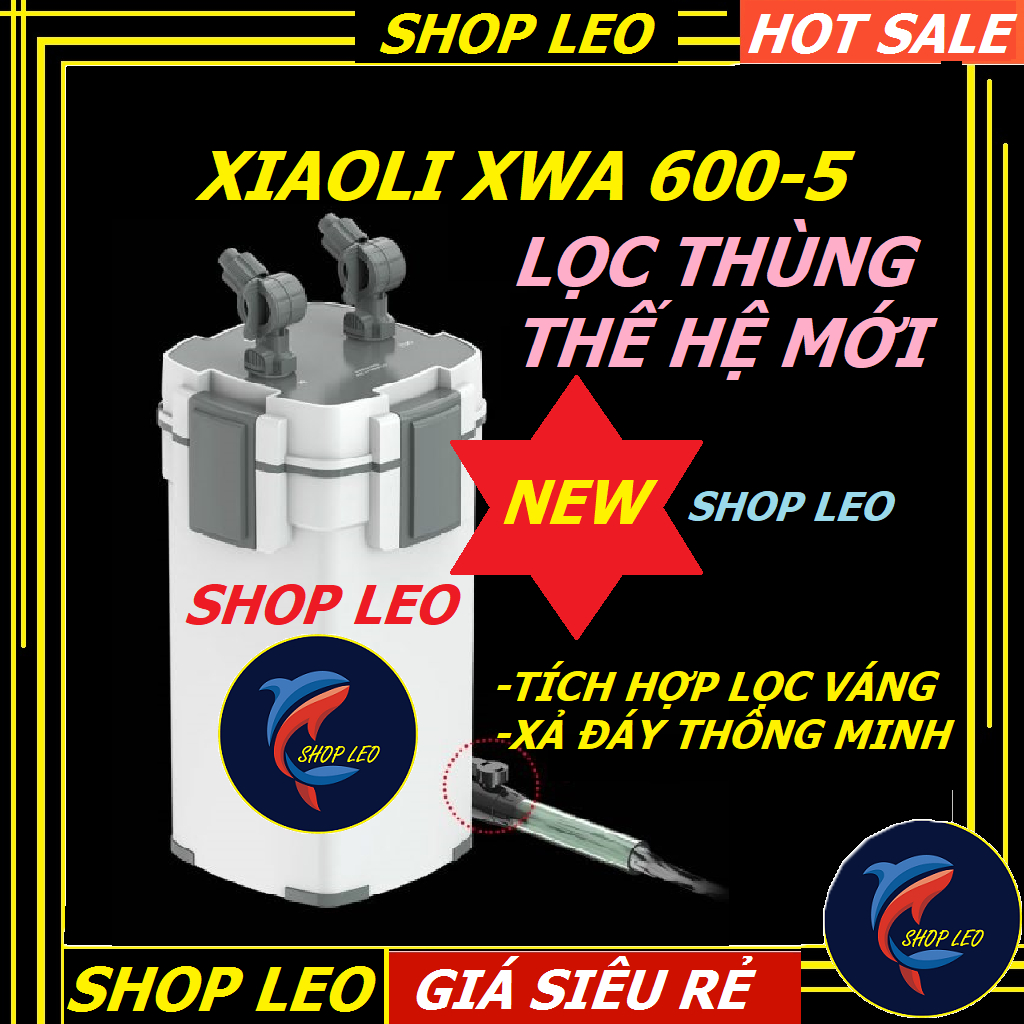 Lọc thùng Sunsun Xiaoli XWA 600-5 tích hợp sẵn lọc váng - Lọc thùng cao cấp cho hồ thủy sinh - bể cá cảnh - shopleo