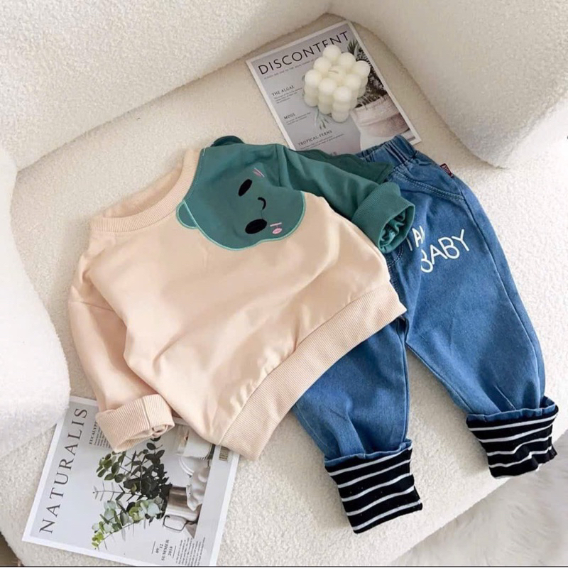 Sét jean da cá/ Sét thu đông cho bé