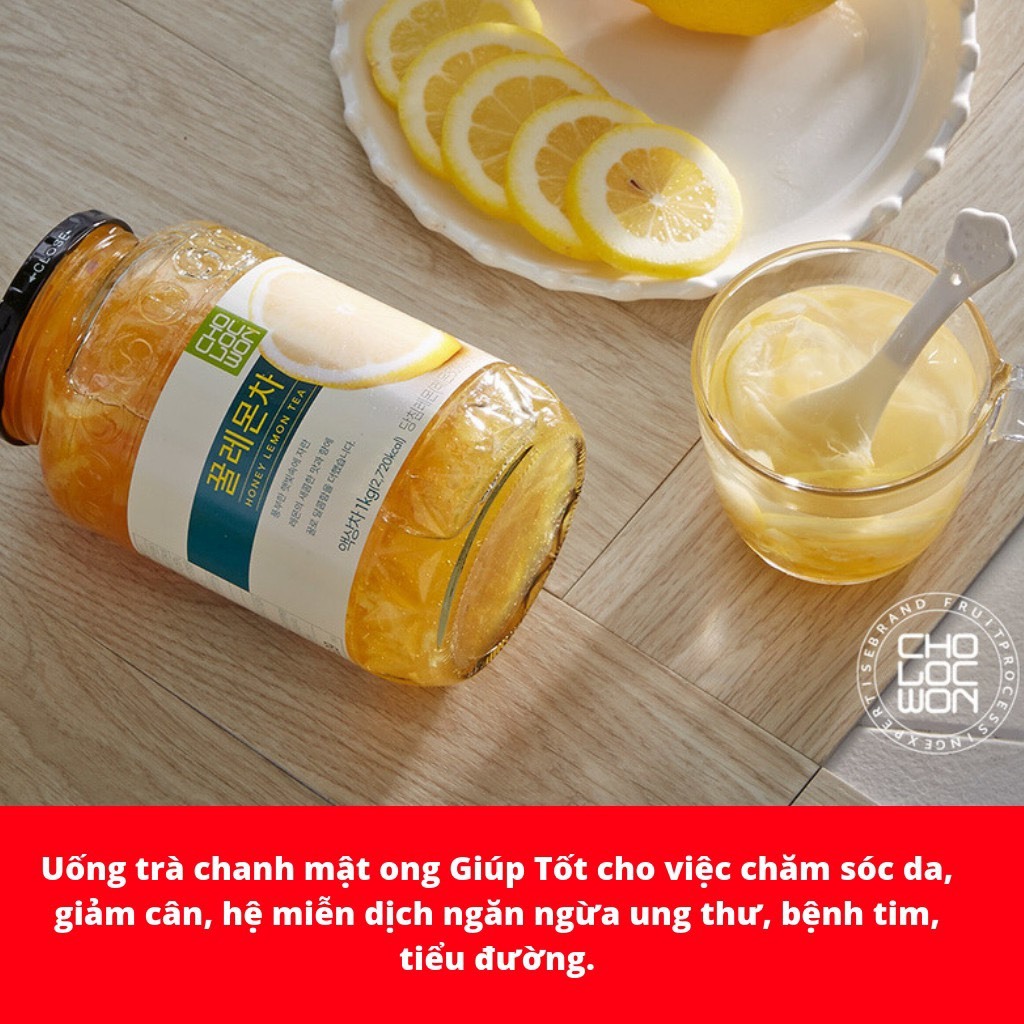 Mật ong chanh Hàn Quốc lọ 1KG- Giảm ho hiệu quả - Hàng nhập khẩu chính hãng