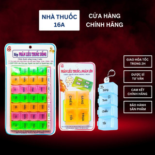 Hộp đựng thuốc / hộp chia liều / vỉ phân liều / vỉ đựng thuốc 1 ngày hoặc 1 tuần - màu ngẫu nhiên