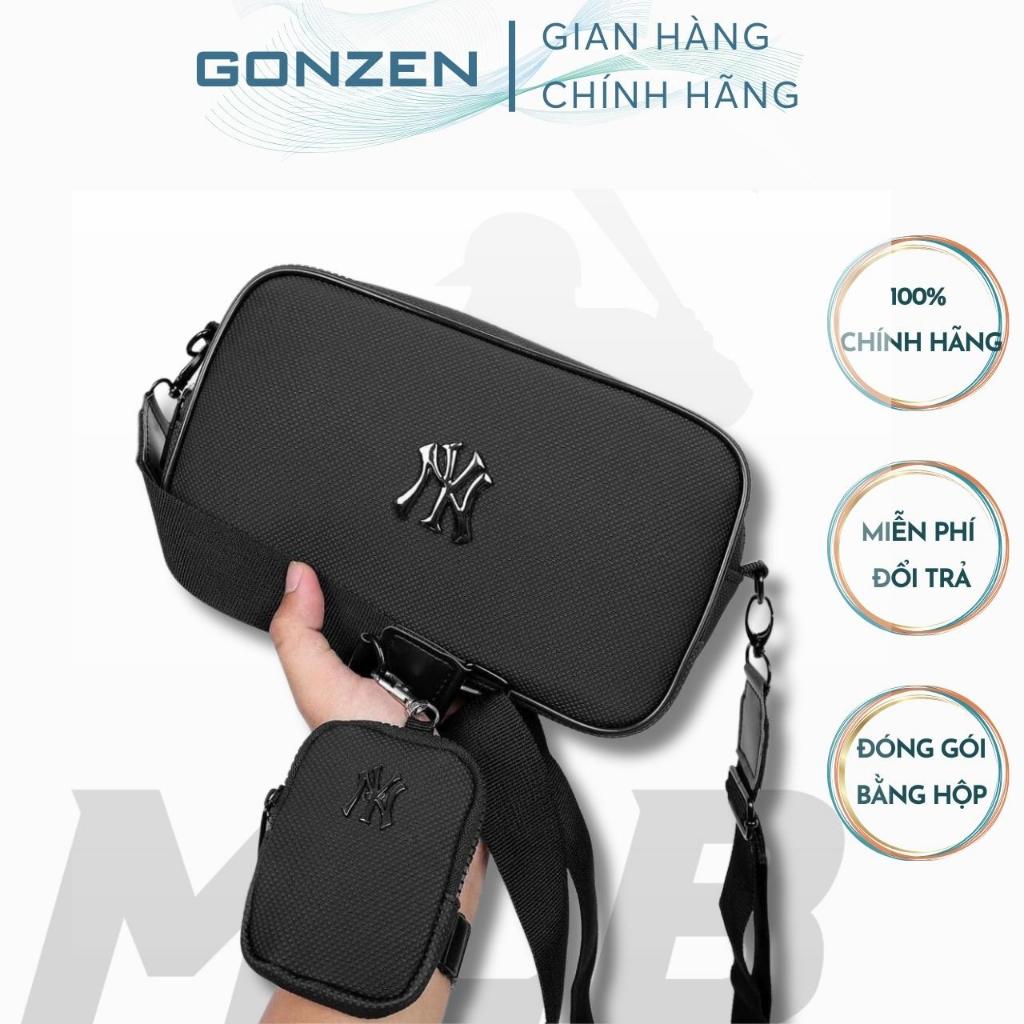 Túi Bao Tử Đeo Chéo Mini MLB Logo Kim Loại NY Vải Da Chống Nước Size 25*17*7 Đeo Bụng Bán Hàng _GONZEN TX01