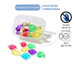 Hộp 30 viên nước giặt dạng viên, viên nước giặt xả quần áo đậm đặc (VGX30)