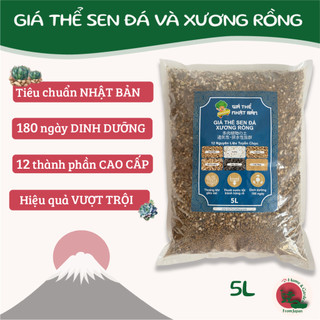 (HN - Hỏa tốc 2h) Giá thể sen đá, Đất trồng trộn sẵn HAECHAN 5L- Chuyên dùng cây mọng nước, phát rễ nhanh, thoát nước