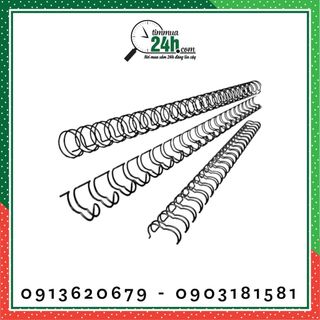Hộp 100 cái xoắn ốc phi 9.5mm, 14.3mm - 34 mắc. lò xo kẽm đóng lịch, lò xo kẽm đóng album, đế sách