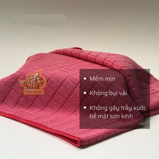 Khăn lau xe không đổ lông chuyên dùng Microfiber 50x55