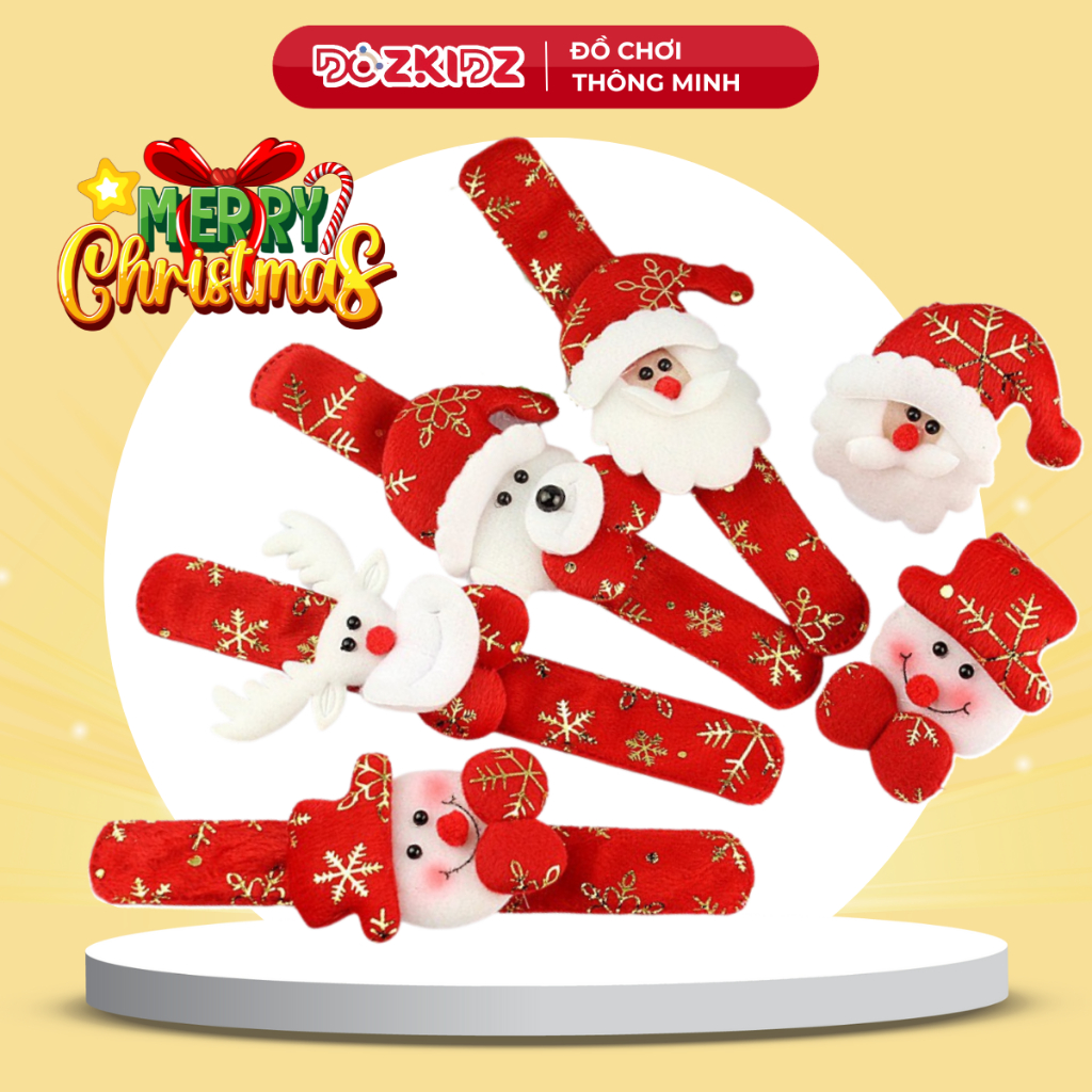 Đồ chơi Noel cho bé Vòng tay  tự cuốn có đèn nháy vui nhộn, quà tặng Giáng sinh đáng yêu cho trẻ em, học sinh -DOZKIDZ