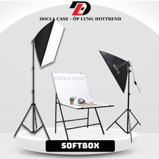 Đèn chụp ảnh, quay phim, Livestream kèm chân tripod cao 2m1 softbox 50x70cm -DOCLA CASE