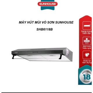 MÁY HÚT MÙI VỎ SƠN SUNHOUSE SHB6118B -Tặng kèm ống hút dài 1.6m