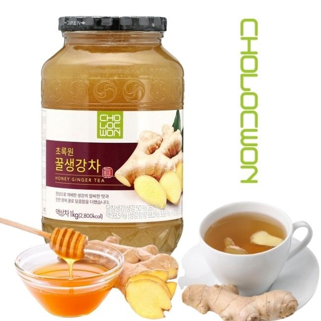 Mật ong gừng Hàn Quốc lọ 1kg-Giảm ho hiệu quả - Hàng nhập khẩu chính hãng