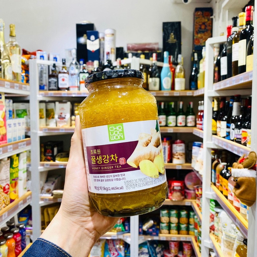 Mật ong gừng Hàn Quốc lọ 1kg-Giảm ho hiệu quả - Hàng nhập khẩu chính hãng