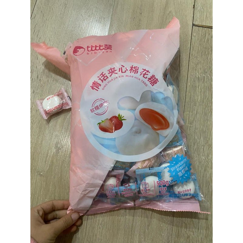 Kẹo bông marshmallow gói 500g  nhân mứt hoa quả