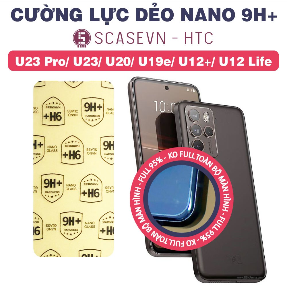 Cường Lực Dẻo Nano Trong Suốt HTC U23 Pro/ U23/ U20/ U19e/ U12+/ U12 Life