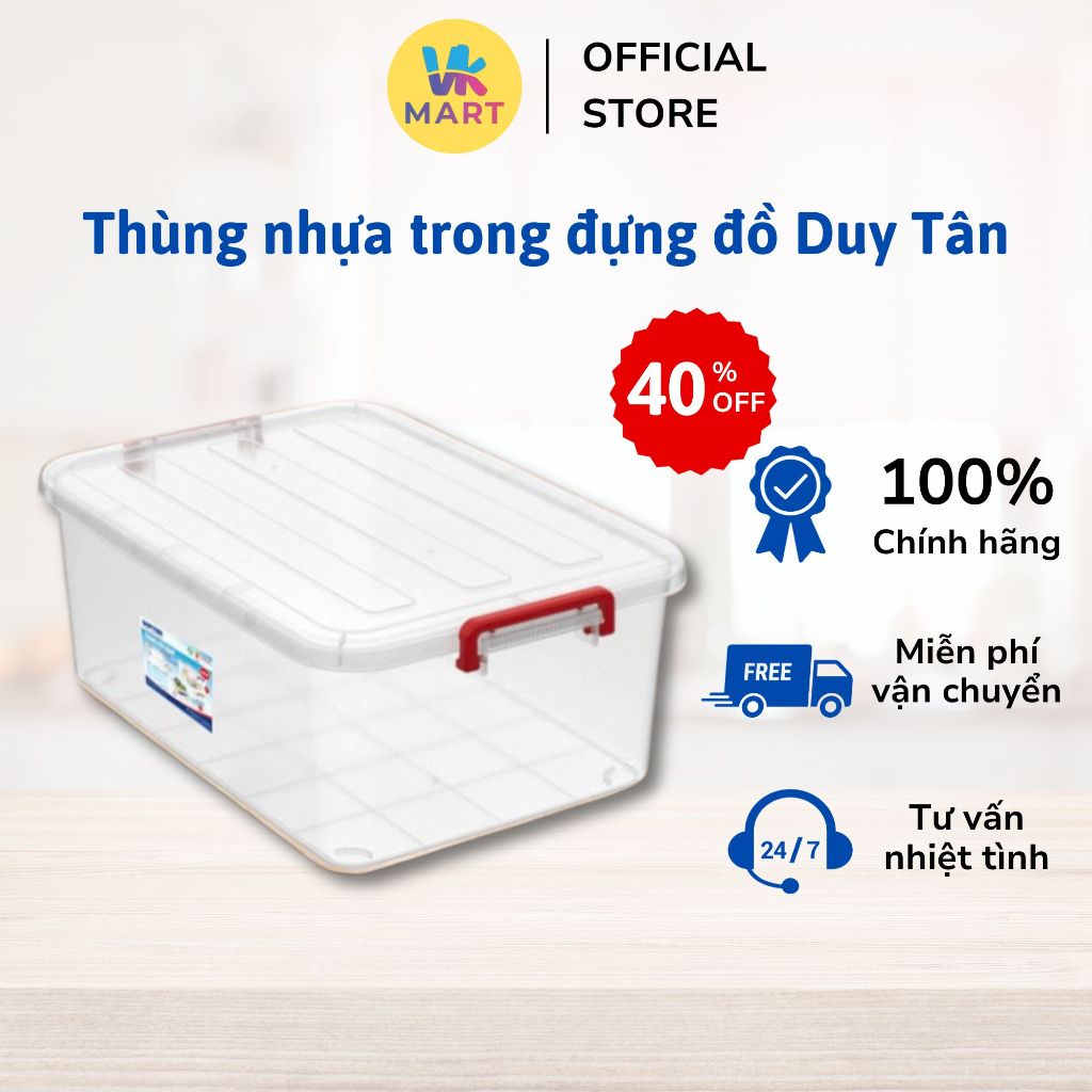 Thùng nhựa trong đựng đồ Duy Tân có nắp H115/H116/H117