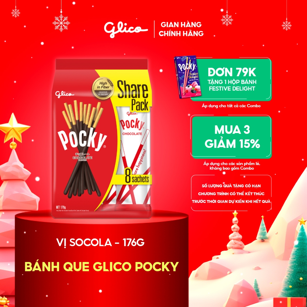 Bánh que Glico Pocky vị Kem Chocolate 176gr