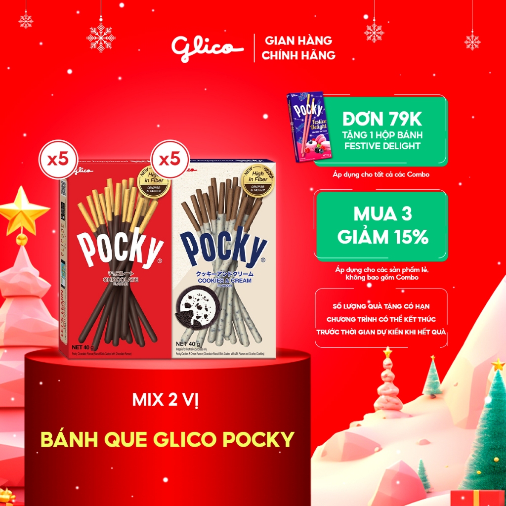 Combo 10 hộp Bánh que Glico Pocky Happy Set B mix vị