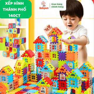 Xếp hình cho bé 140 Chi Tiết Khối Xây Dựng, Trò Chơi Lắp Ghép Phát Triển Trí Thông Minh Cho Bé