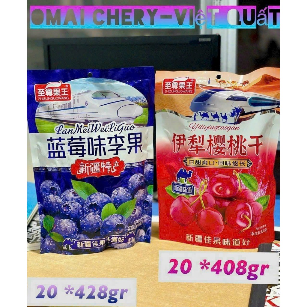 Ô mai cherry việt quất gói 408gr chua ngọt siêu ngon