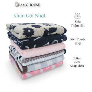  Khăn Gội Đầu Lau Tóc Lau Mặt khăn tập yoga Xuất Nhật Cotton 100% kích thước 35 x 75 mềm mịn siêu thấm hút 