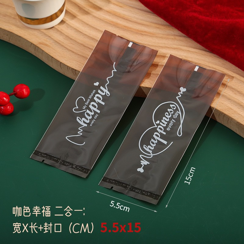 set 100 vỏ túi bánh thuyền nâu DÀY kt5,5x15cm