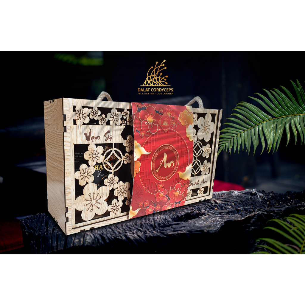 Set quà sức khoẻ Vạn An - Dalat Cordyceps - Đông trùng hạ thảo, saffron, linh chi, thảo mộc thiên nhiên