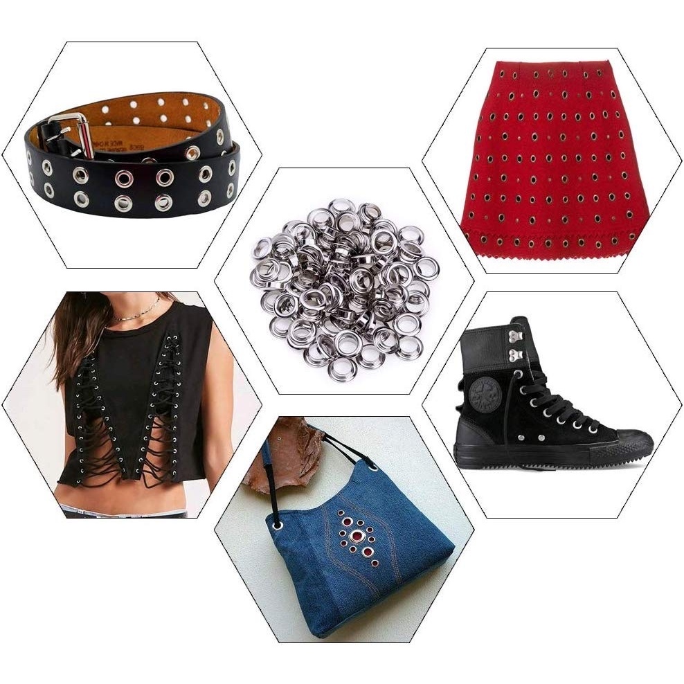 Khoen tròn không gỉ sét 10 cặp ore mắt cáo dùng bọc lỗ tròn quần áo , giày , balo , vải