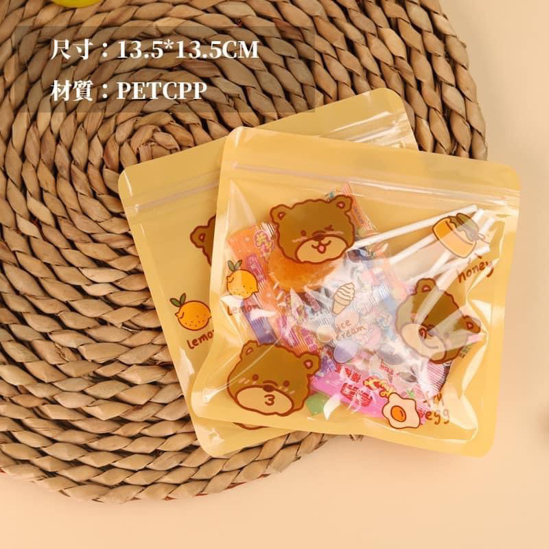 set 50 túi zip vuông 13,5x13,5cm đựng bánh kẹo